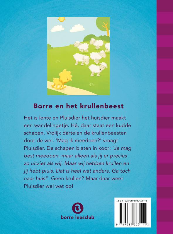 Achterkant van Borre en het krullenbeest