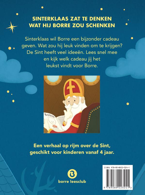 Achterkant van Sinterklaas zat te denken wat hij Borre zou schenken