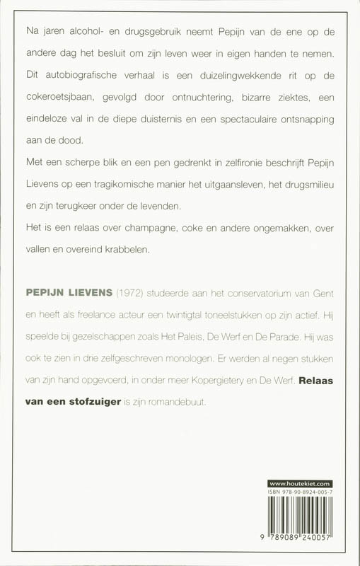 Achterkant van Relaas van een stofzuiger