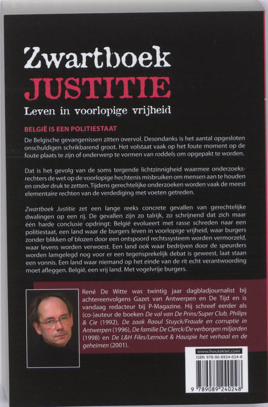 Achterkant van Zwartboek justitie