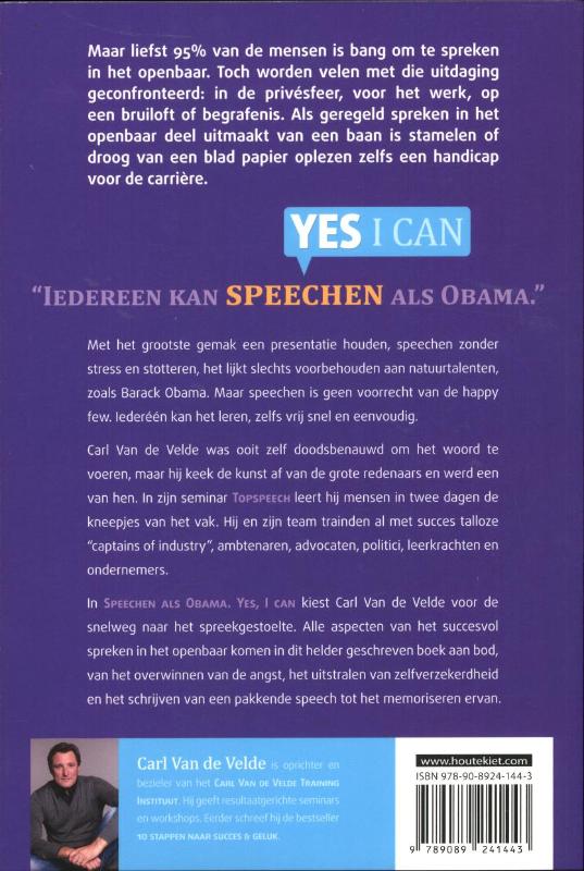 Achterkant van Speechen als Obama