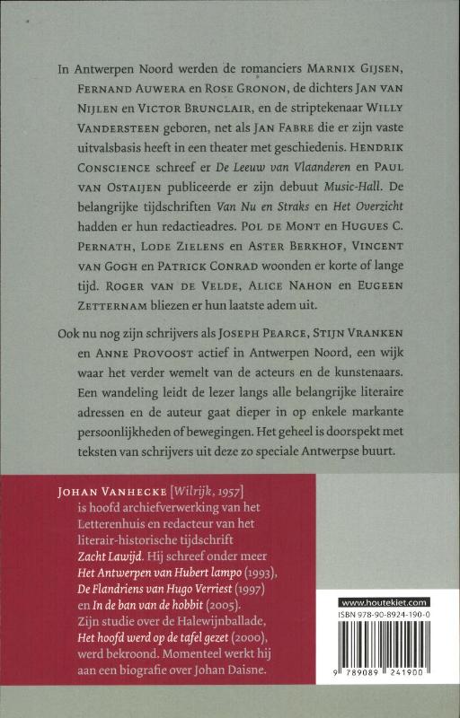 Achterkant van Een literaire wandeling door Antwerpen Noord