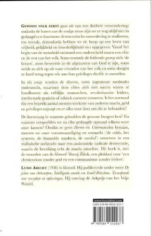 Achterkant van Gewoon volk eerst