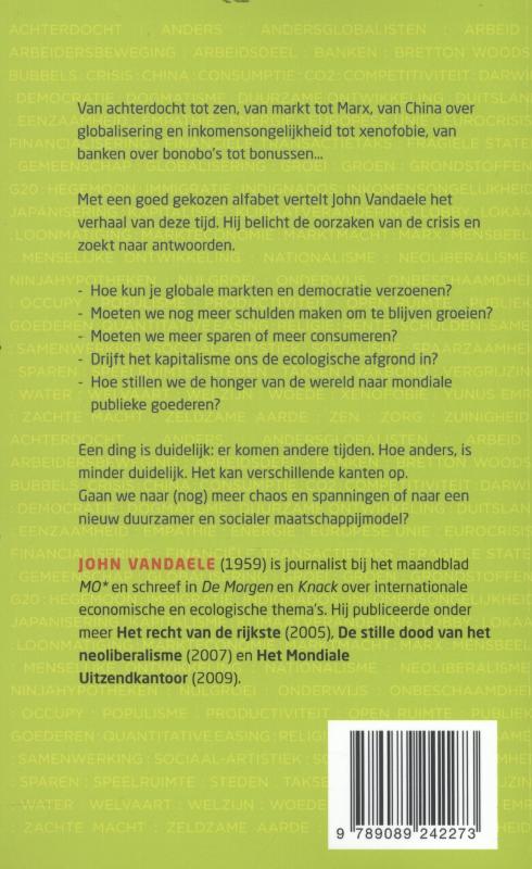 Achterkant van Het alfabet van onze tijd