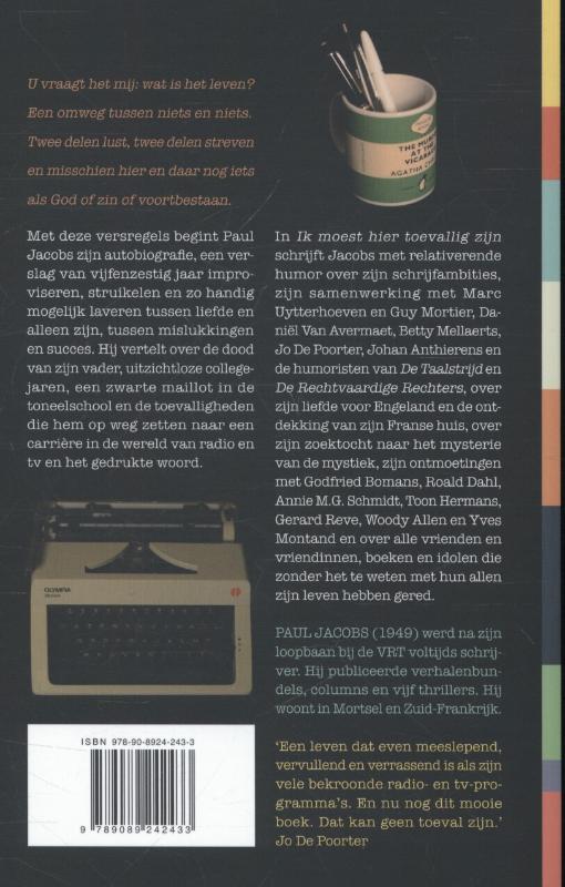 Achterkant van Ik moest hier toevallig zijn