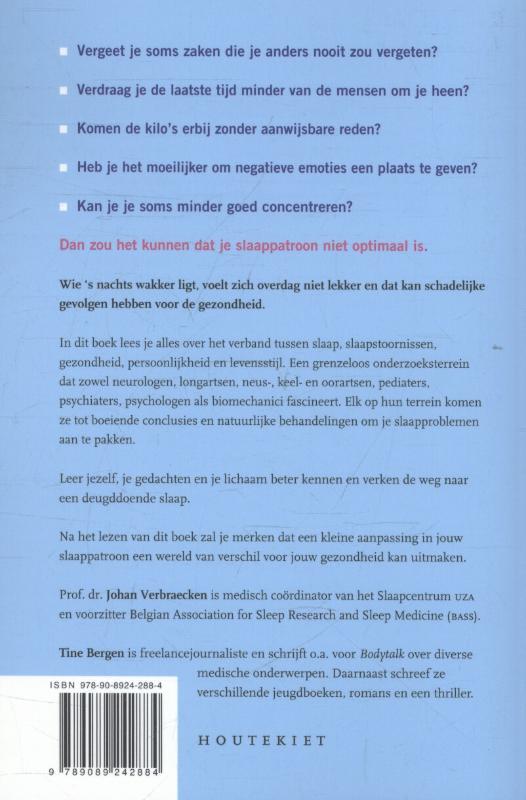 Achterkant van S.O.S. Slaap