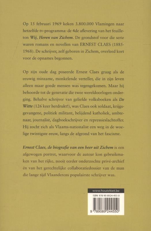Achterkant van Ernest Claes