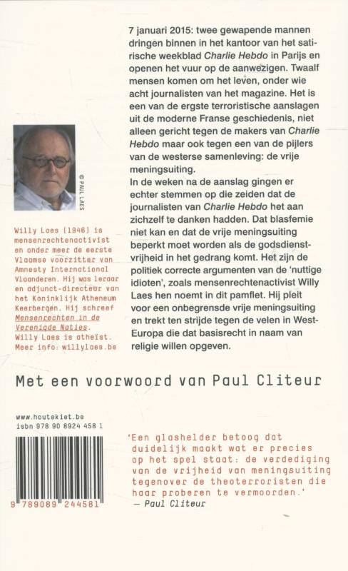 Achterkant van Een jaar na Charlie Hebdo