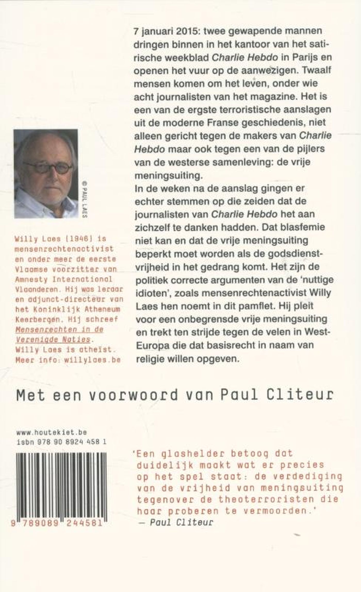 Achterkant van Een jaar na Charlie Hebdo