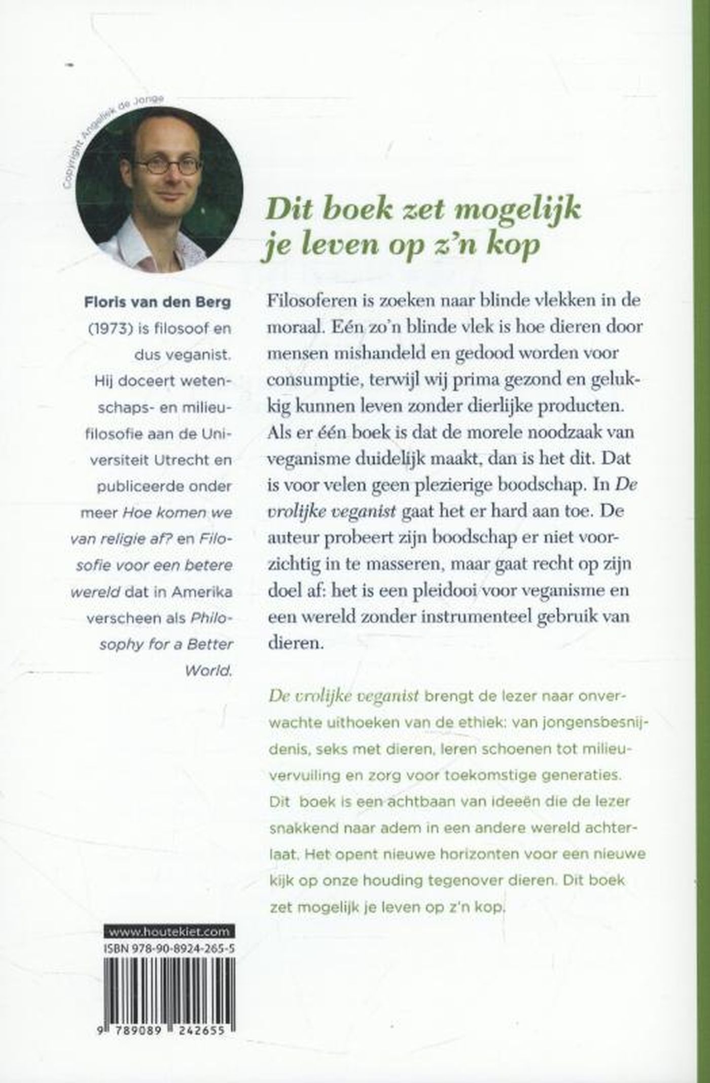 Achterkant van De vrolijke veganist