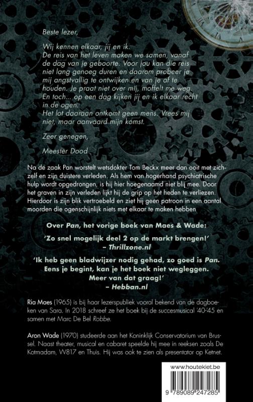 Achterkant van Meester Dood