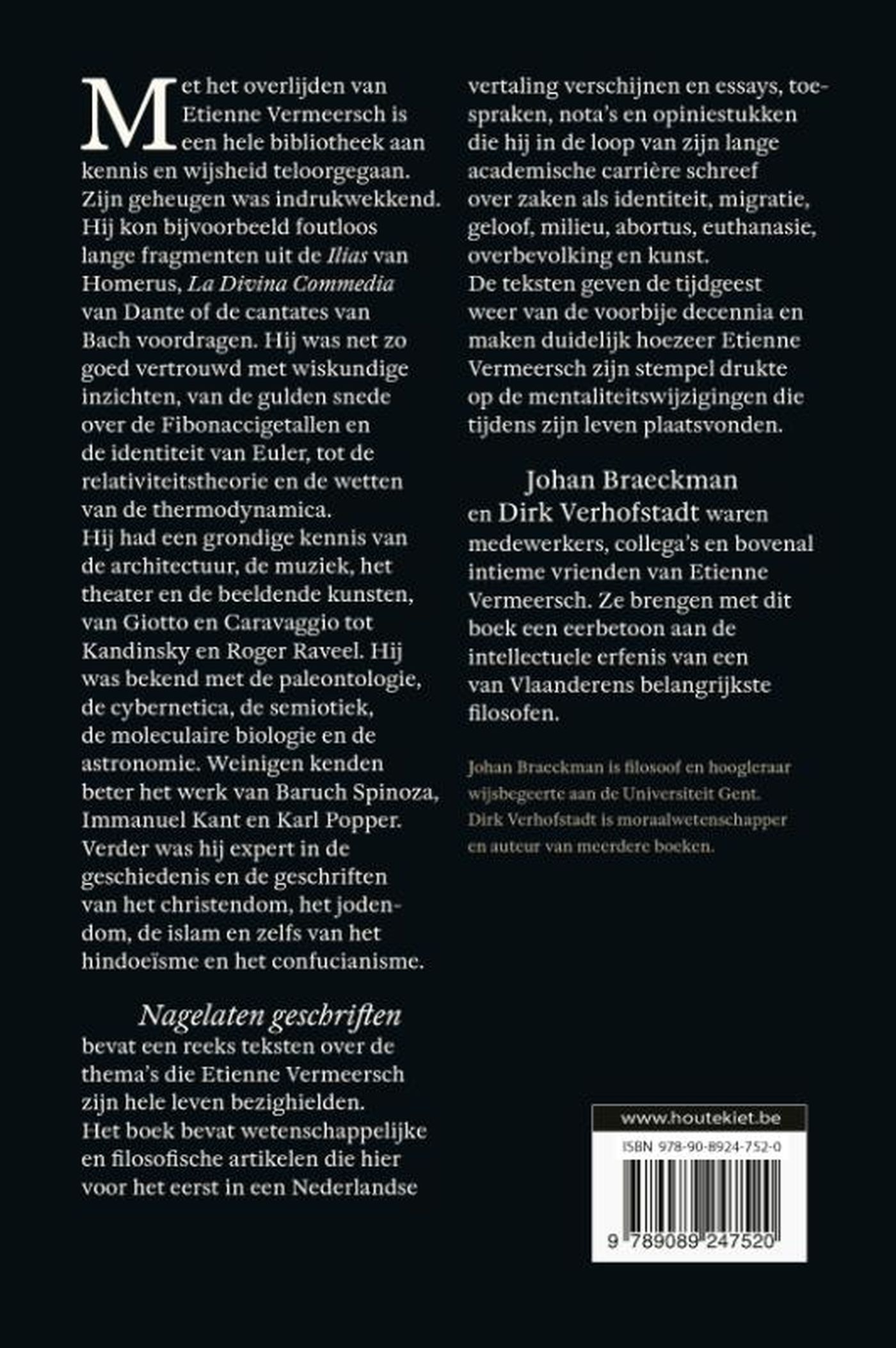 Achterkant van Nagelaten geschriften
