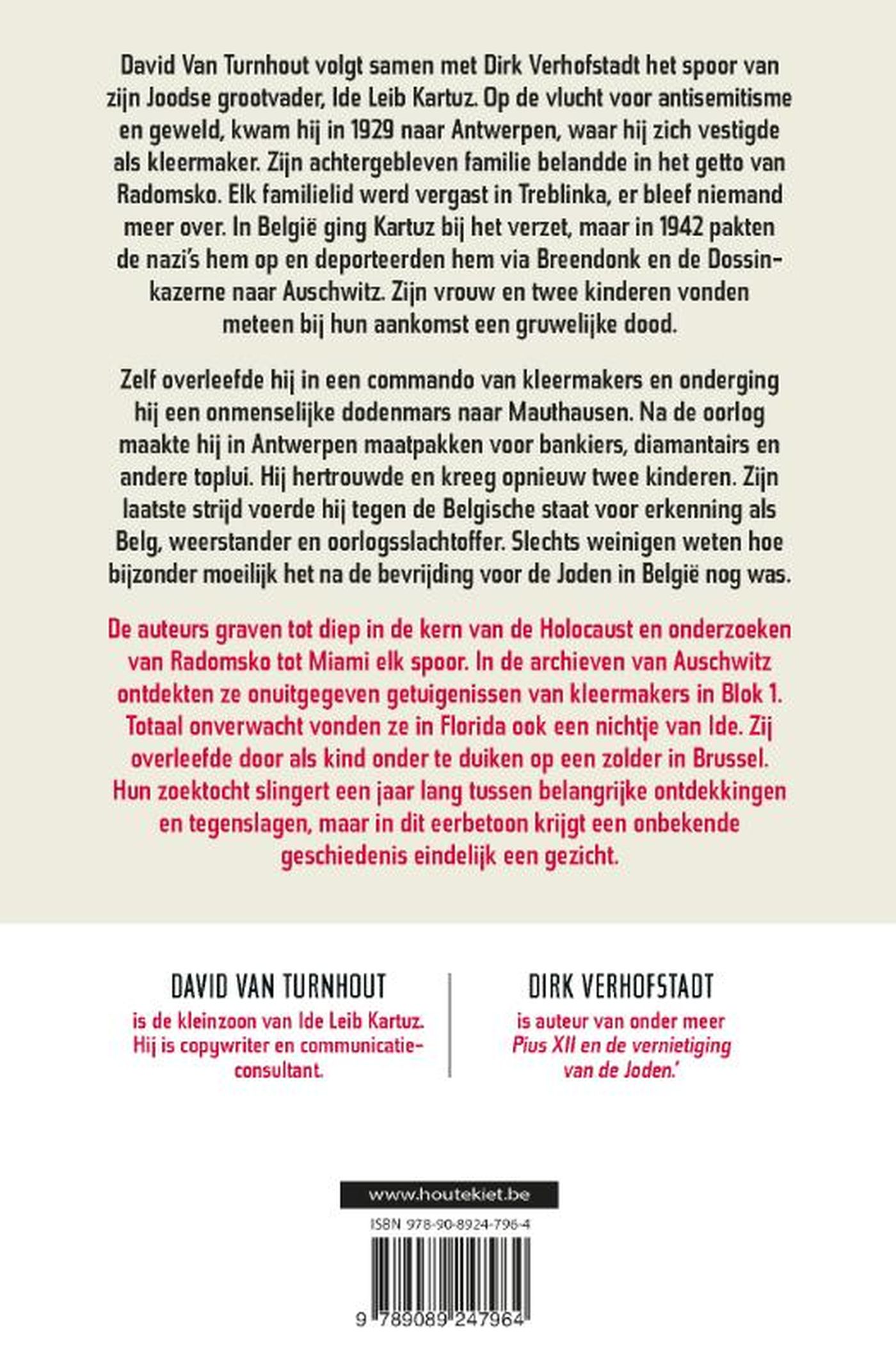 Achterkant van Kleermaker in Auschwitz