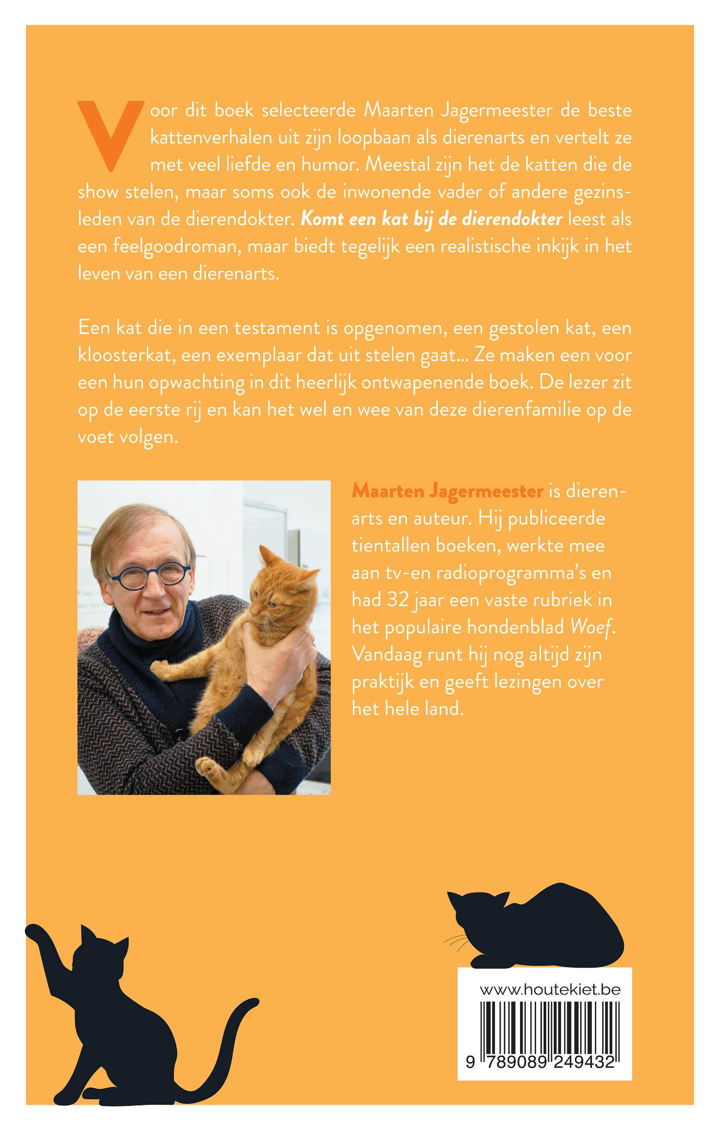 Achterkant van Komt een kat bij de dierendokter