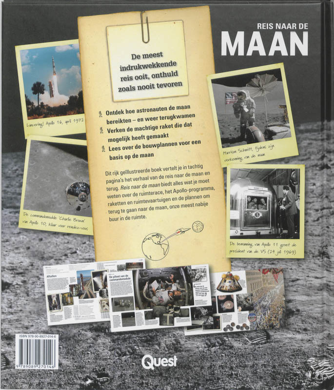 Achterkant van Reis naar de maan