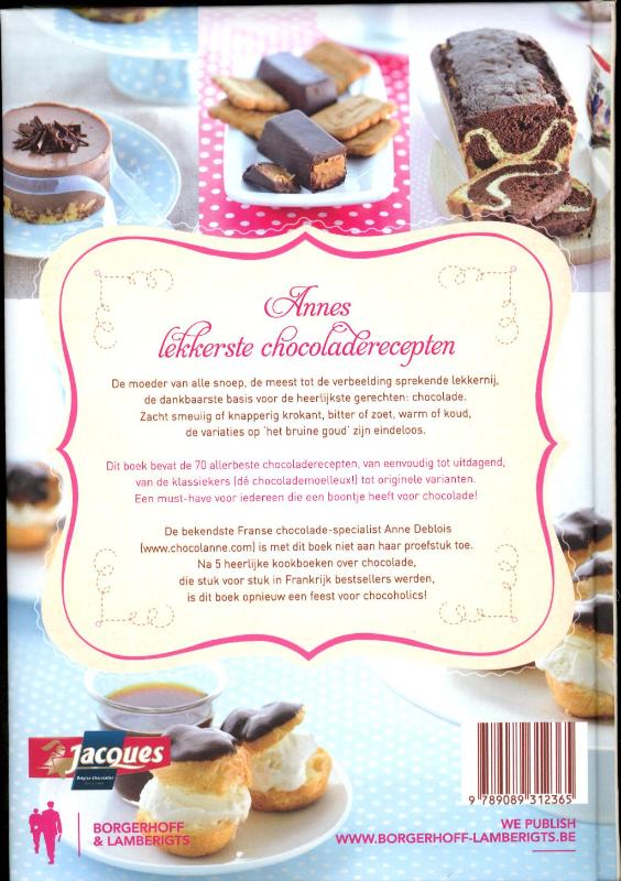 Achterkant van Annes lekkerste Chocolade recepten