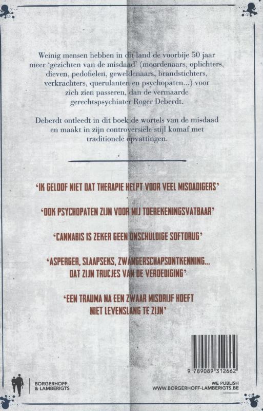 Achterkant van De gezichten van de misdaad
