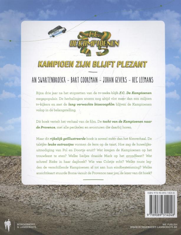 Achterkant van Kampioen zijn blijft plezant