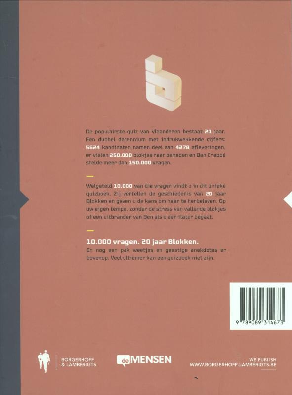 Achterkant van 10.000 vragen uit 20 jaar blokken
