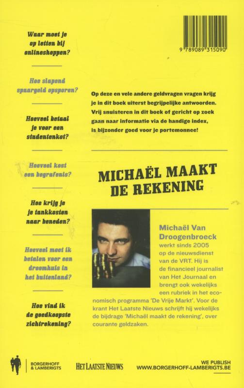 Achterkant van Michaël maakt de rekening