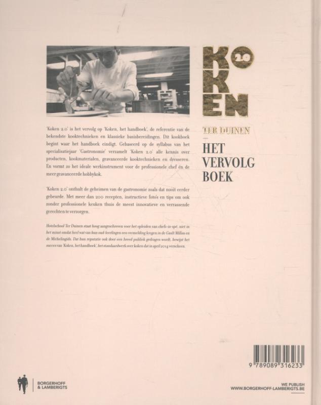 Achterkant van Koken 2.0 het vervolgboek