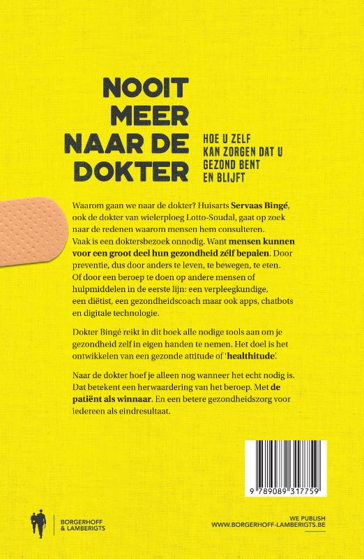 Achterkant van Nooit meer naar de dokter