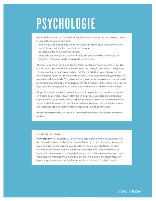 Achterkant van Psychologie