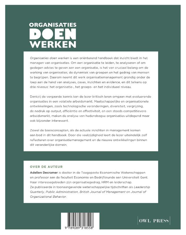 Achterkant van Organisaties doen werken