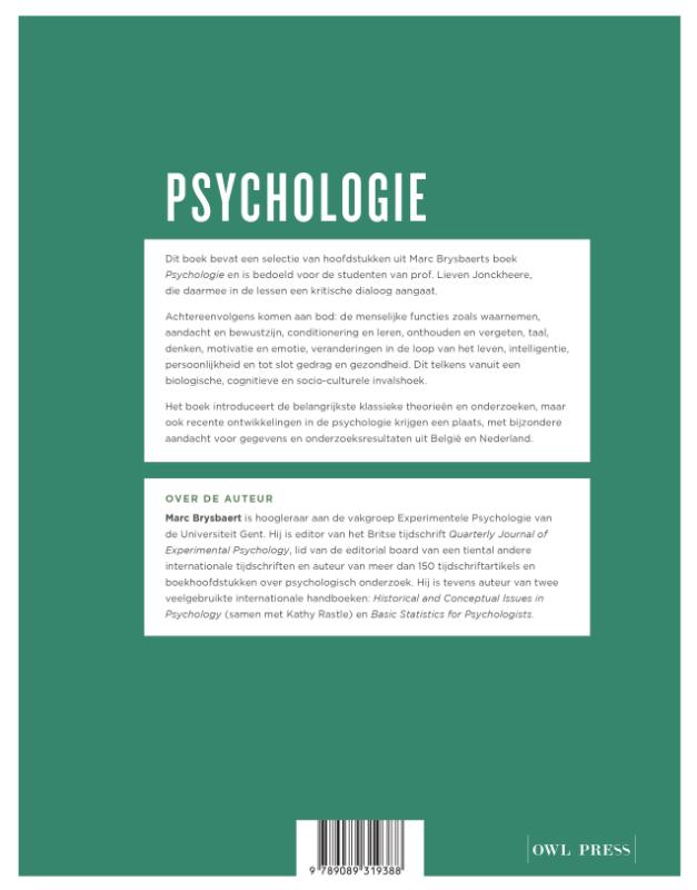 Achterkant van Psychologie