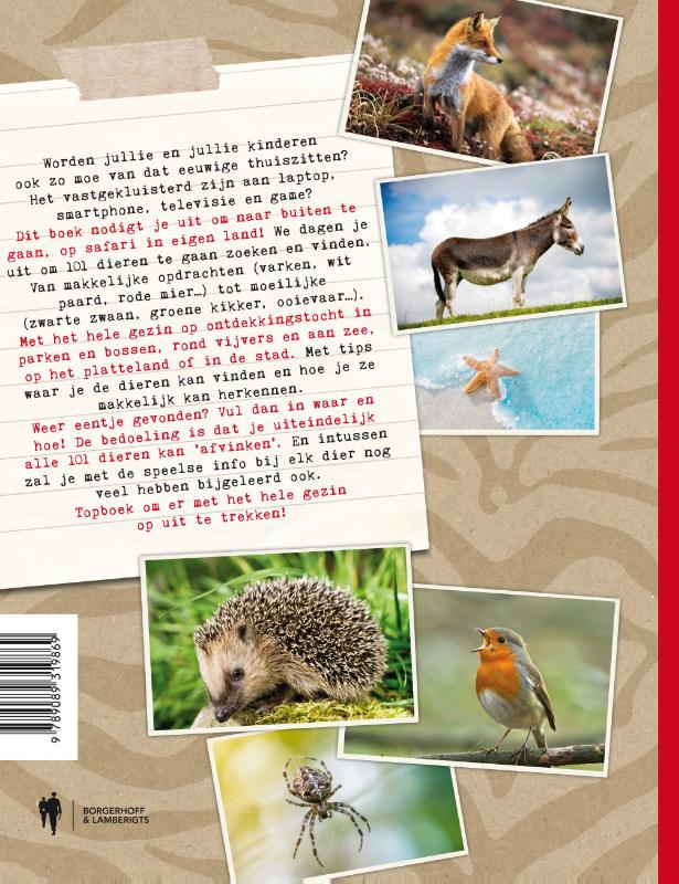 Achterkant van Op safari in eigen land