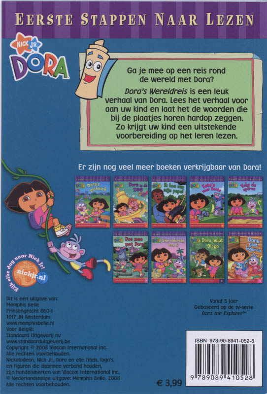 Achterkant van Dora's wereldreis