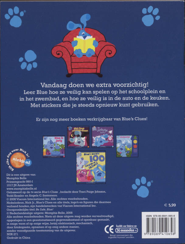 Achterkant van Voorzichtig, Blue