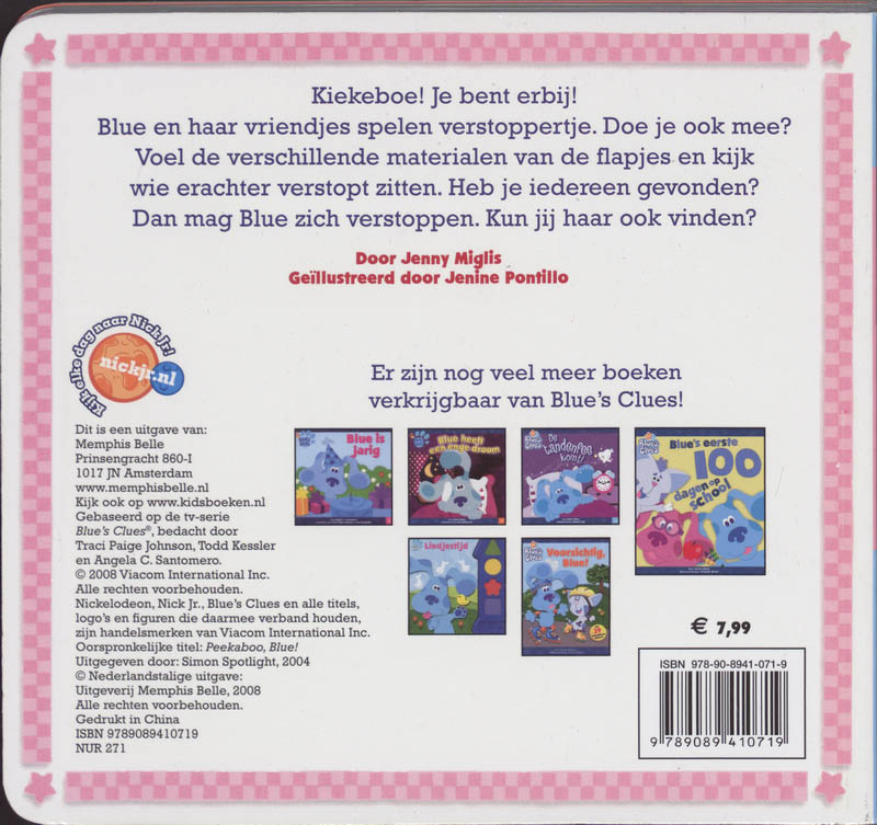 Achterkant van Kiekeboe, Blue!