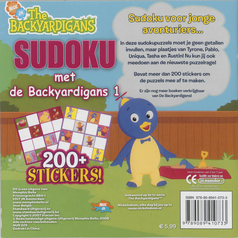 Achterkant van Sudoku met de Backyardigans 1