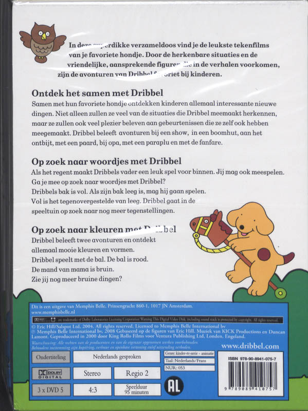 Achterkant van Ontdek het samen met Dribbel slipcase