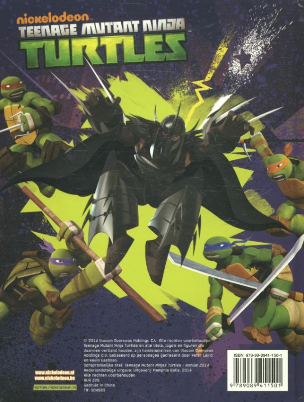 Achterkant van Het grote ninja turtleboek