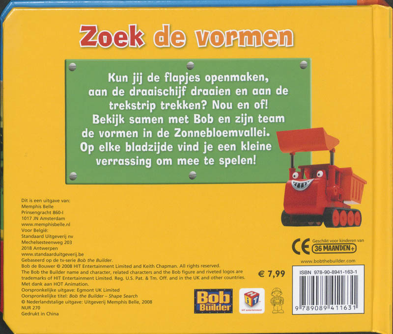 Achterkant van Zoek de vormen