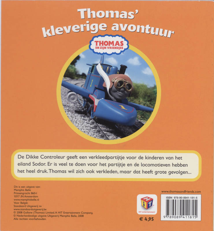 Achterkant van Thomas' kleverige avontuur