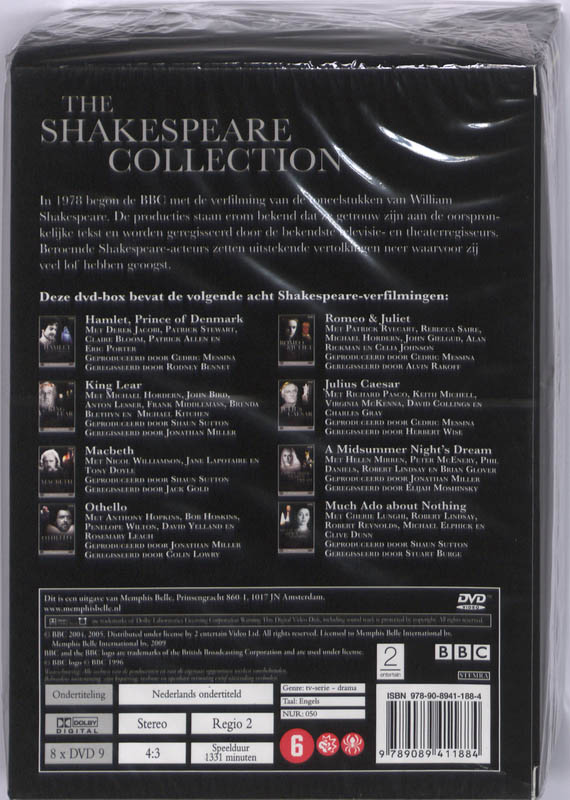 Achterkant van The Shakespeare Collection - Slimcase box