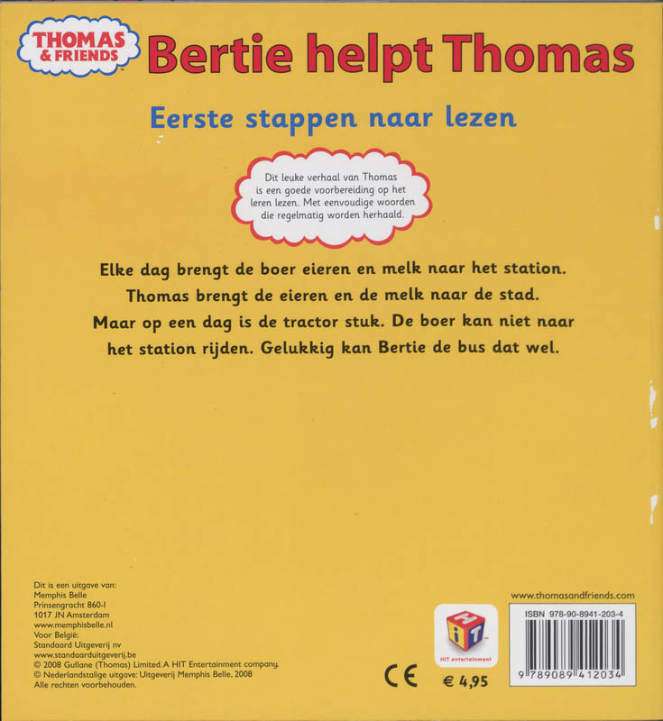 Achterkant van Bertie helpt Thomas