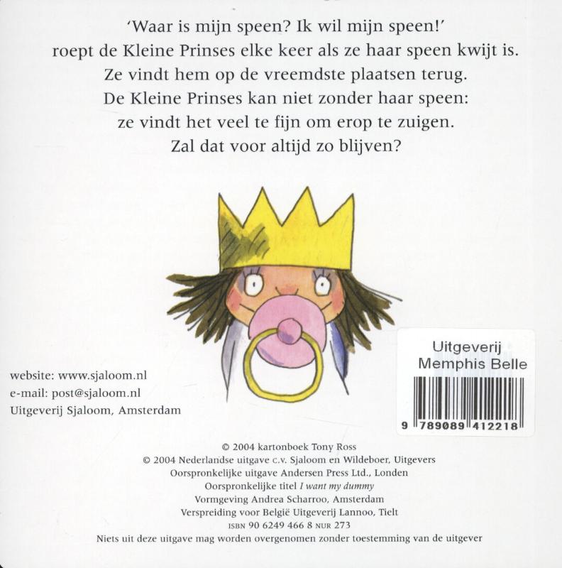 Achterkant van Ik wil mijn speen!