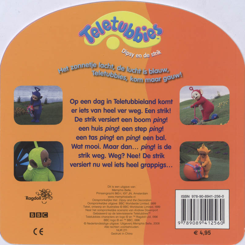Achterkant van Dipsy en de strik