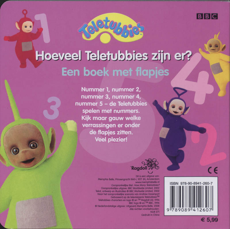 Achterkant van Hoeveel Teletubbies zijn er