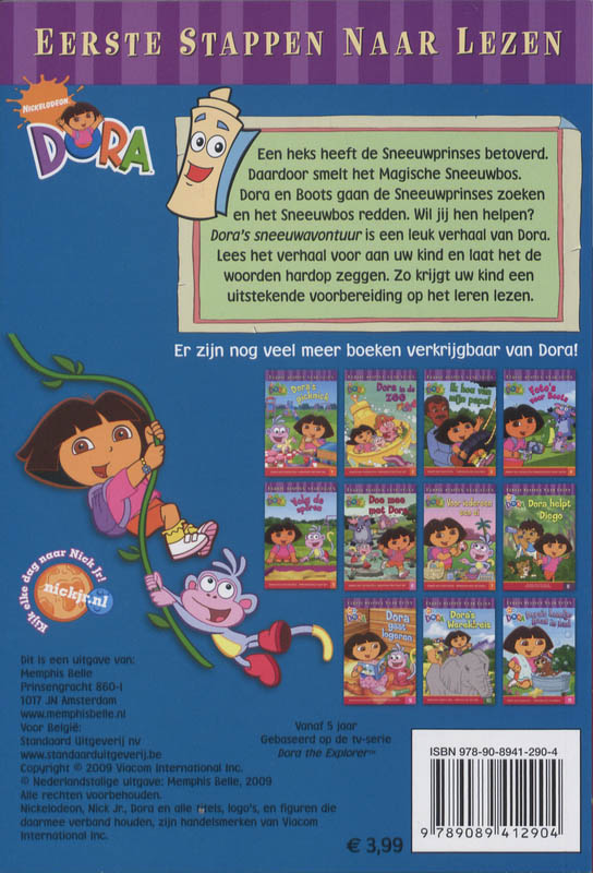 Achterkant van Dora's sneeuwavontuur