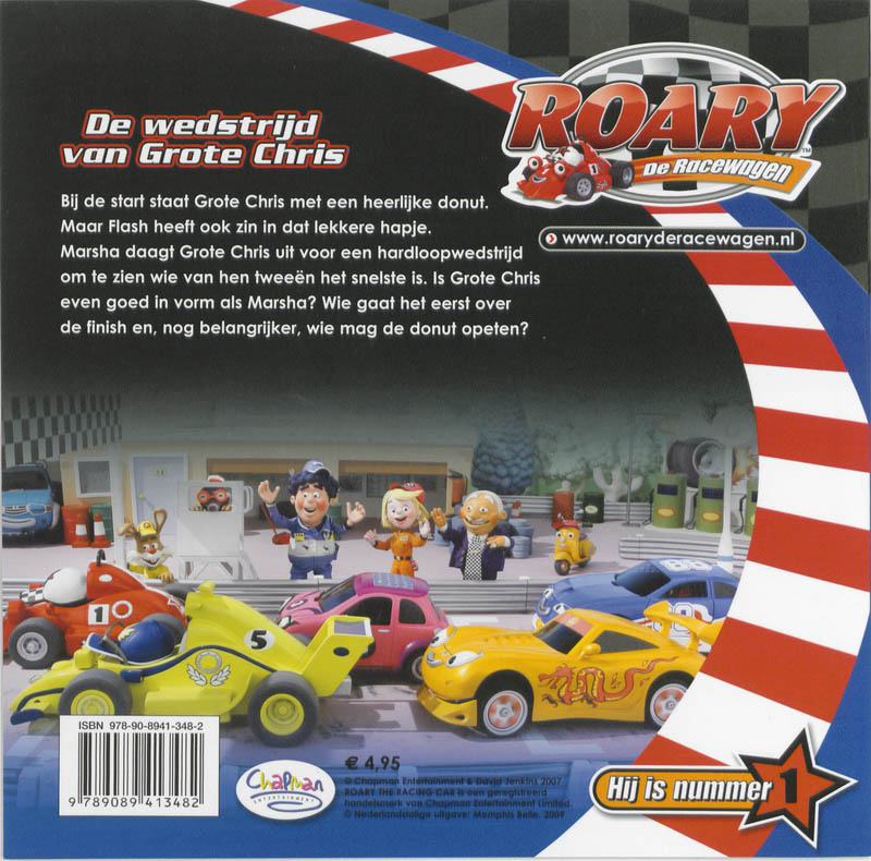 Achterkant van De wedstrijd van grote Chris
