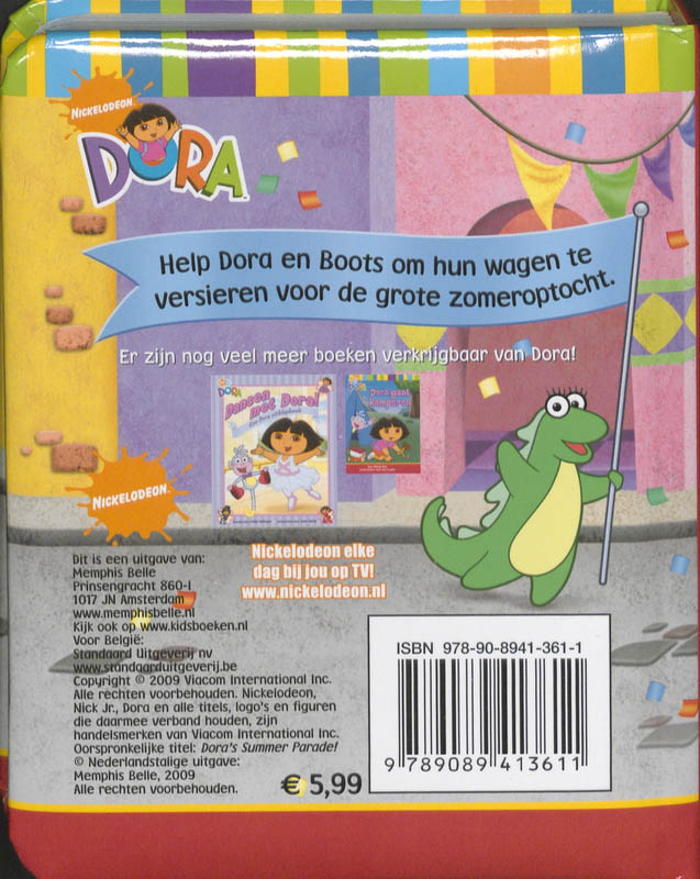 Achterkant van Naar de optocht met Dora
