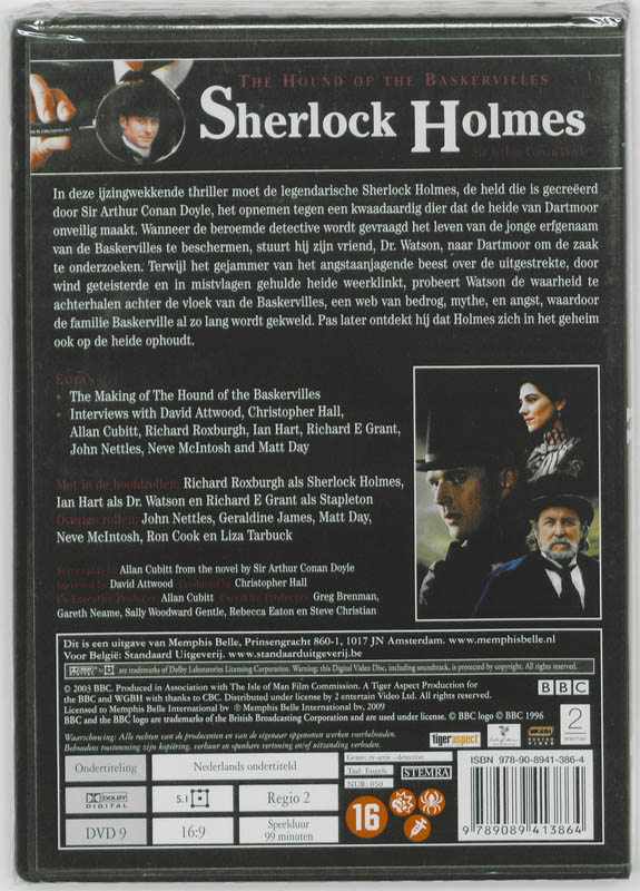 Achterkant van Sherlock Holmes - The Hound of the Baskervilles