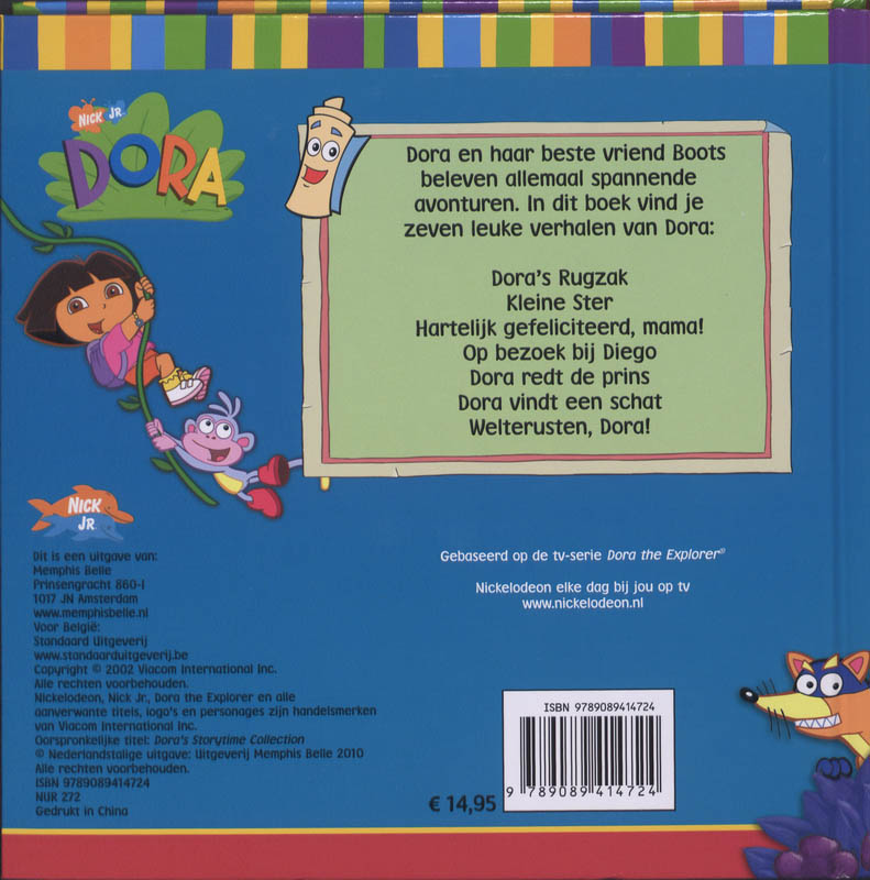 Achterkant van Dora's grote verhalenboek