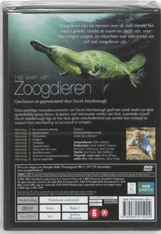 Achterkant van Het leven van zoogdieren
