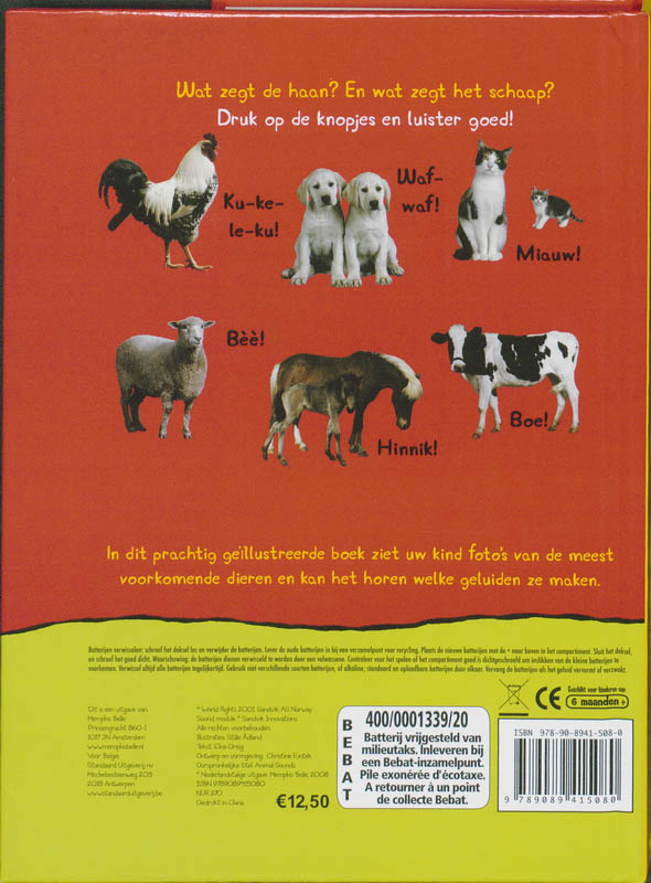 Achterkant van Dierengeluiden